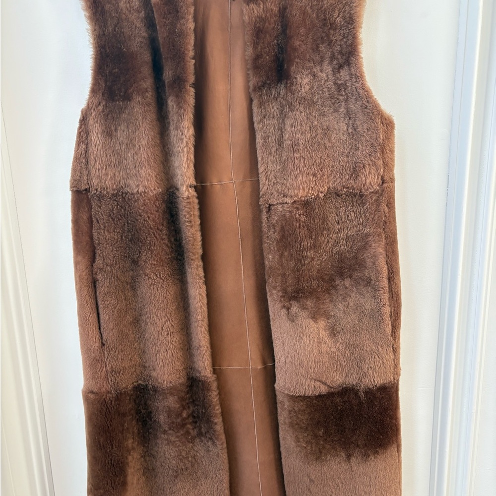 Barney’s New York authentic shearling and lamb skin vest Gillette M